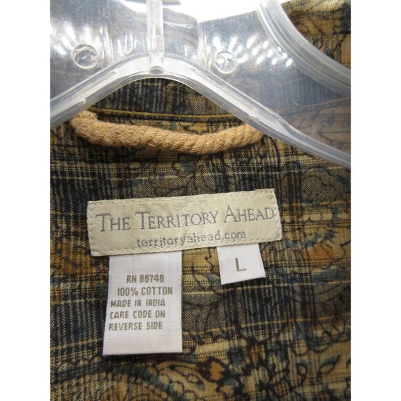 The Territory Ahead Shirt Large Button Up Paisley Plaid Camp Resort - Picture 8 of 9
